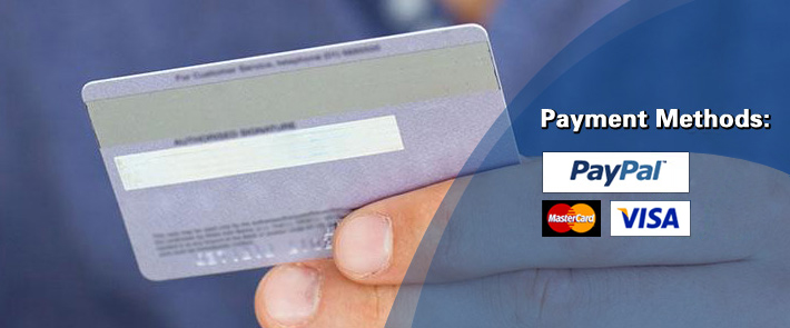 Pay via PayPal,Credit Card,Western Union